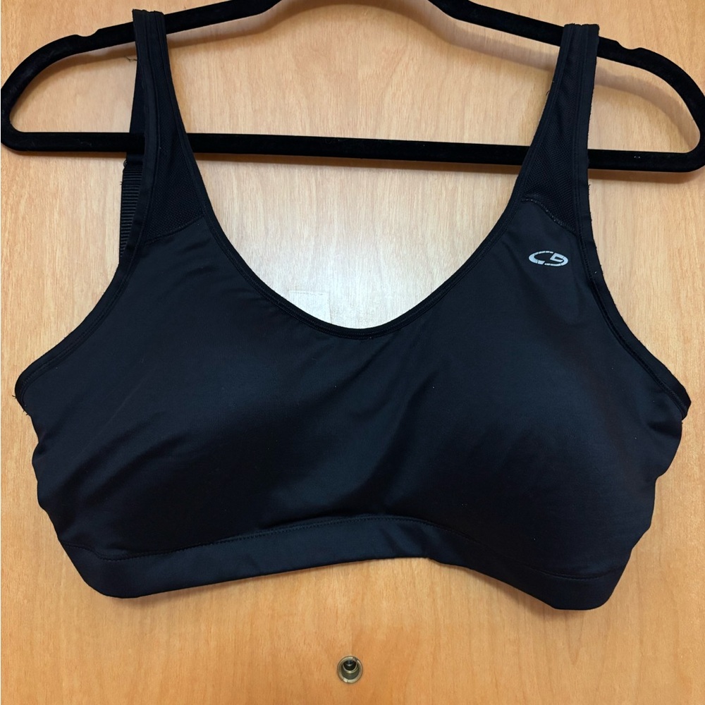 Champion Women's Black Sports Bra Adjustable Size 36D